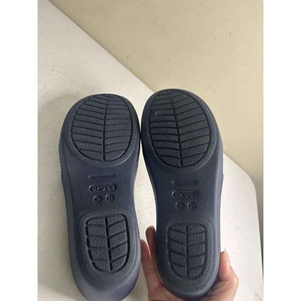 Crocs Rhonda Wedge Pump Women's Slides Sandals Slip On Comfort Navy Size 11